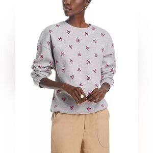 EUC KULE Women's Oversized All Over Heart Sweatshirt